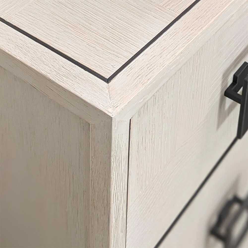 Rosa White Wash Oak Veneer 6 Drawer Chest - Image 3