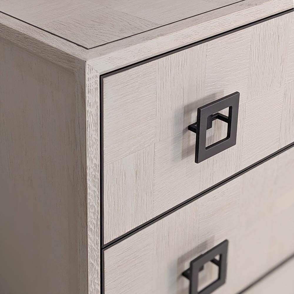 Rosa White Wash Oak Veneer 6 Drawer Chest - Image 4