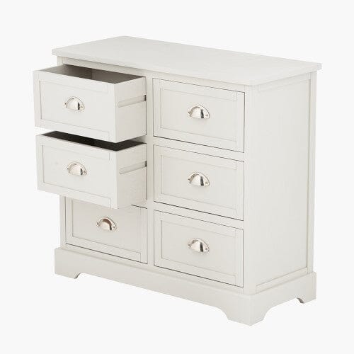 Rosanna Cream Wooden 6 Drawer Chest - Image 4