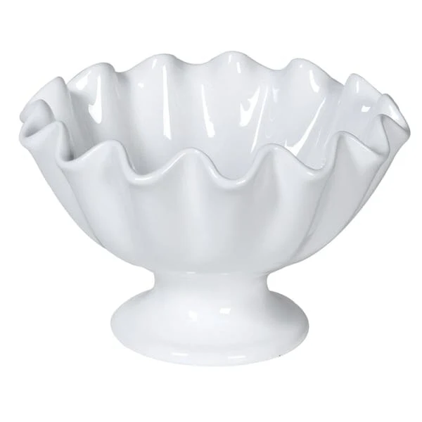 Rothesay White Ruffled Effect Ceramic Bowl - Image 4