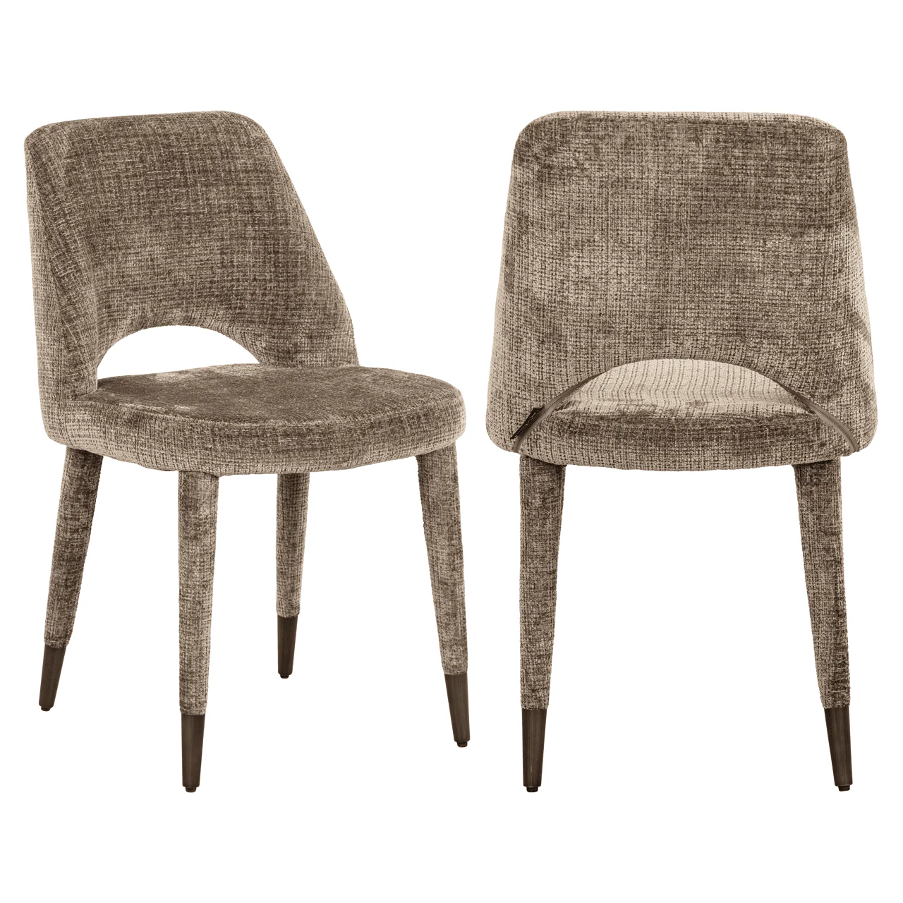 Ruth Taupe Textured Upholstered Dining Chair - Set of 2 - Image 2