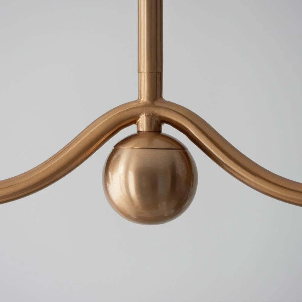 Sabrina Brushed Brass 4 Light Linear Pendant Ceiling Light - Image 2