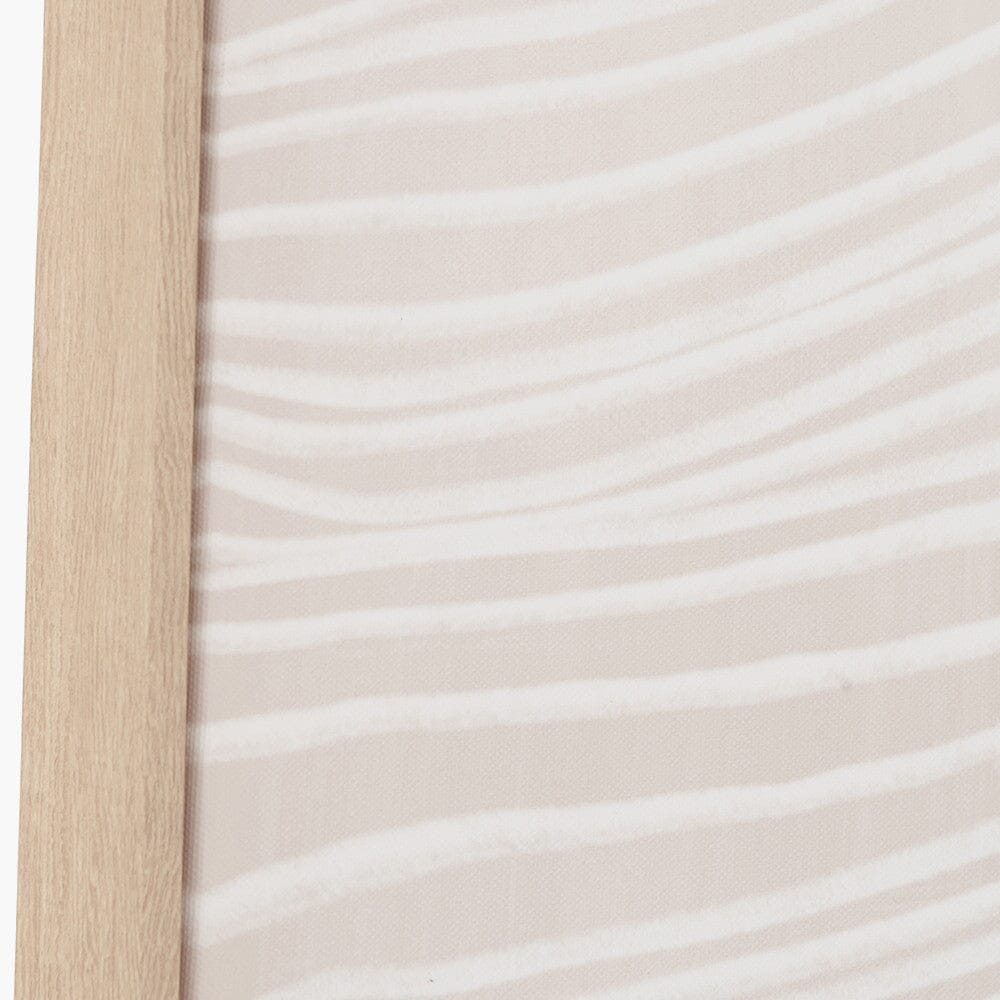 Sadie Natural & White Abstract Canvas Wall Art with Wooden Frame - Image 5