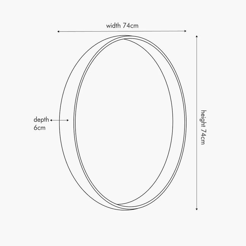 Sanai Large Grey Oak Veneer Round Wall Mirror - Image 4