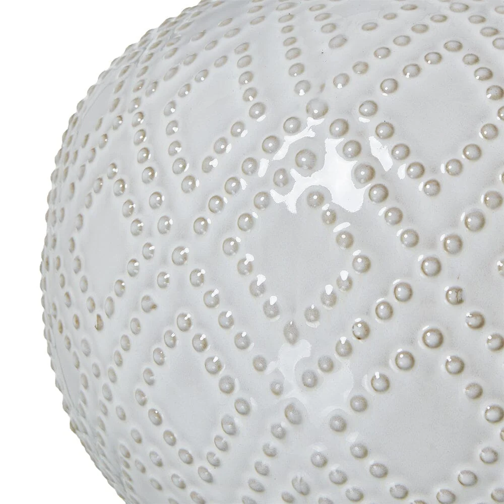 Sanderson Ceramic Beaded Rounded Table Lamp with Linen Shade - Image 2