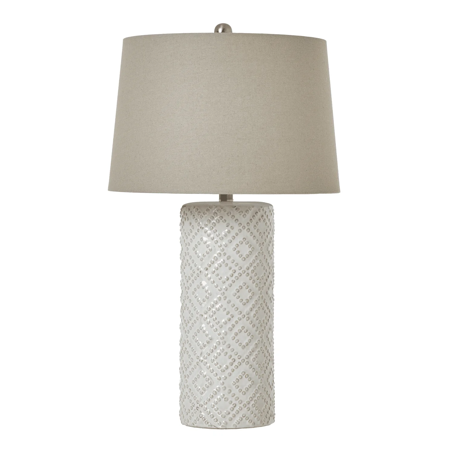 Sanderson Ceramic Beaded Tall Table Lamp with Linen Shade - Image 4