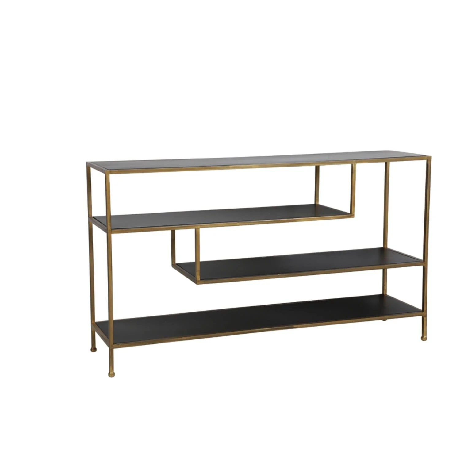 Sannia Matt Black & Gold Console Table - Image 2