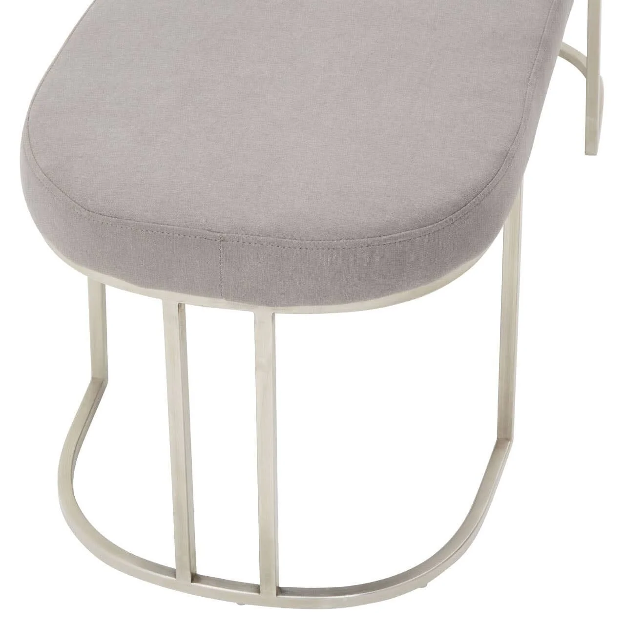 Sapphira Grey & Silver Curved Bench - Image 3