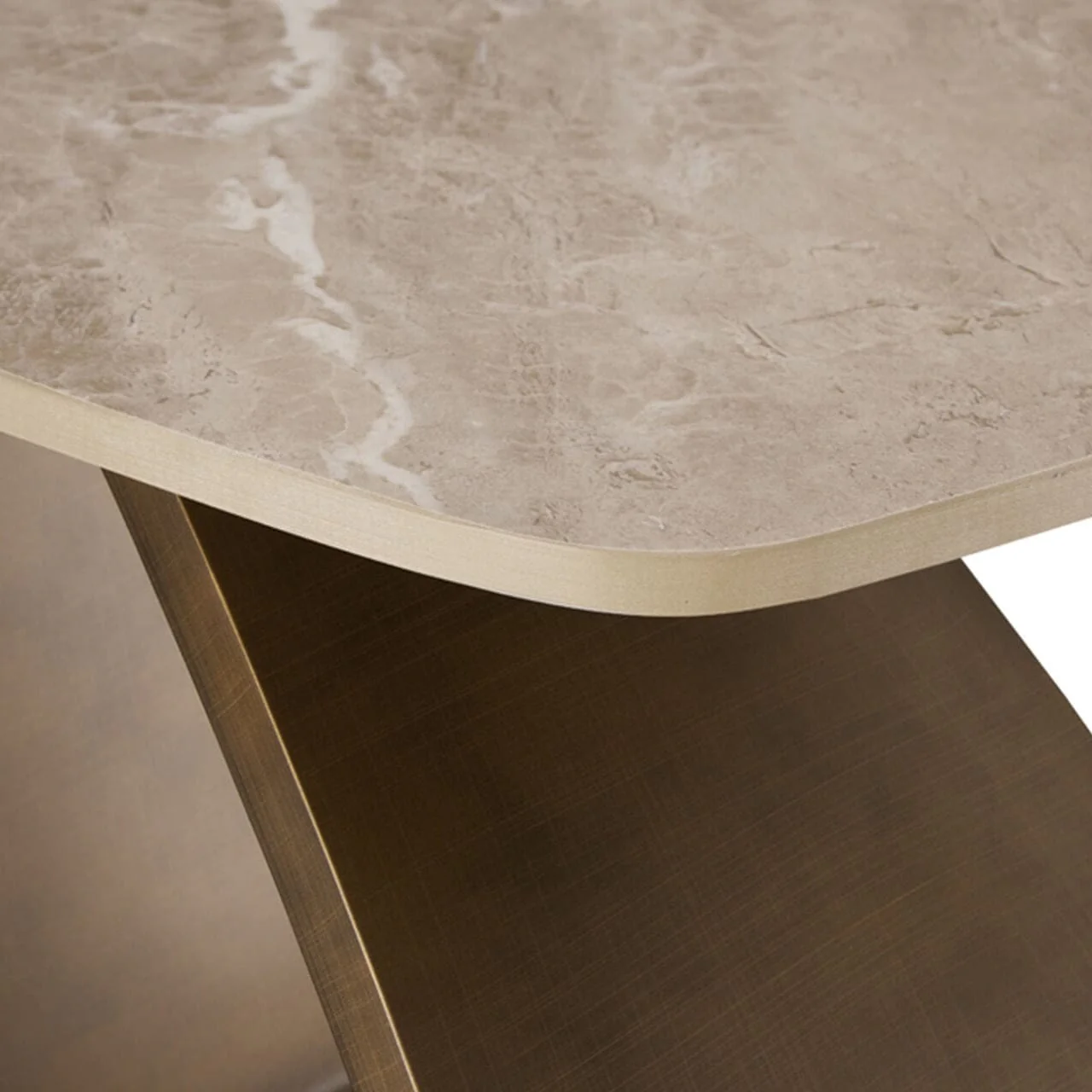 Sarzana Bronze Side Table with Stone Top - Image 6