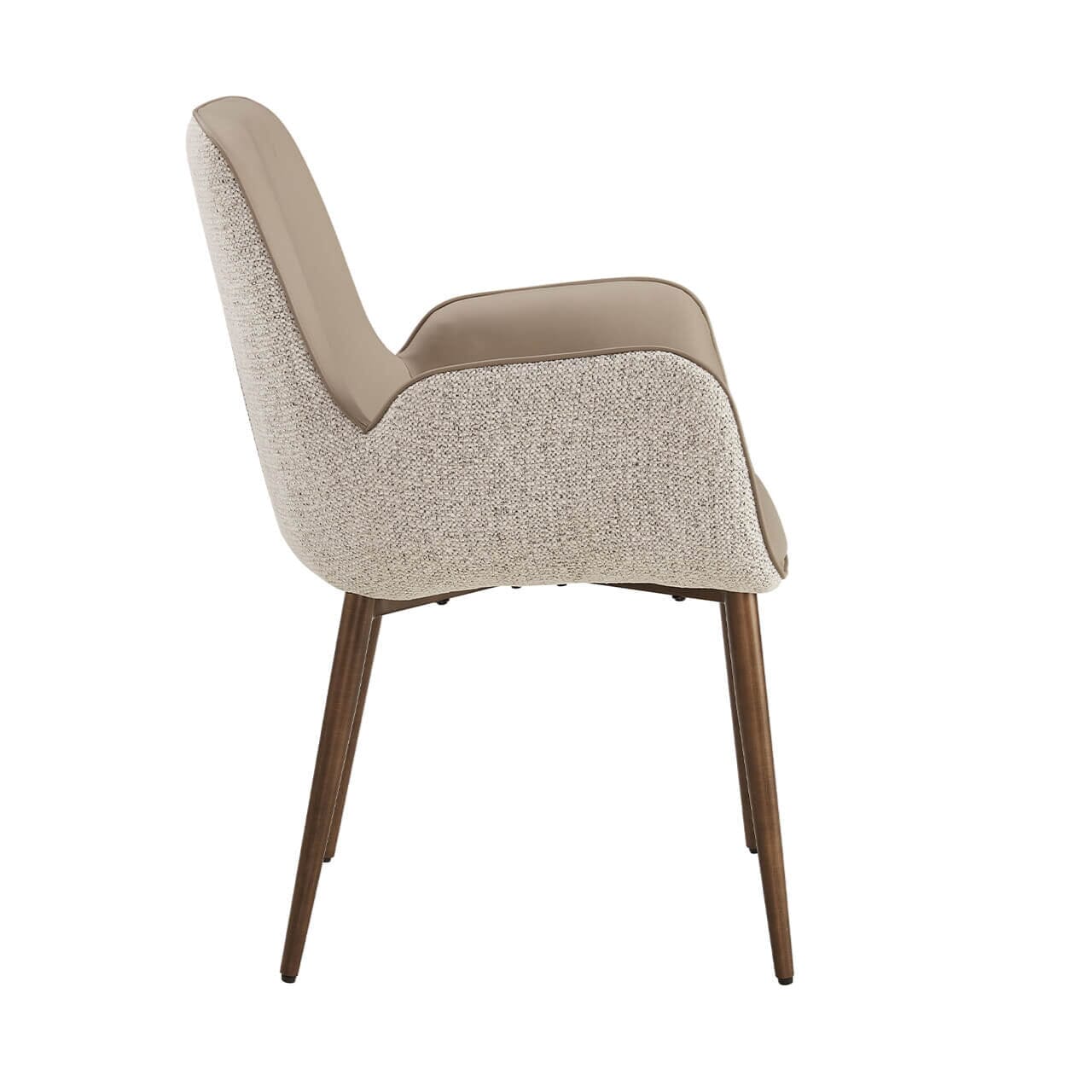Sarzana Mocha PU Dining Chair with Textured Fabric Back & Bronze Legs - Image 4