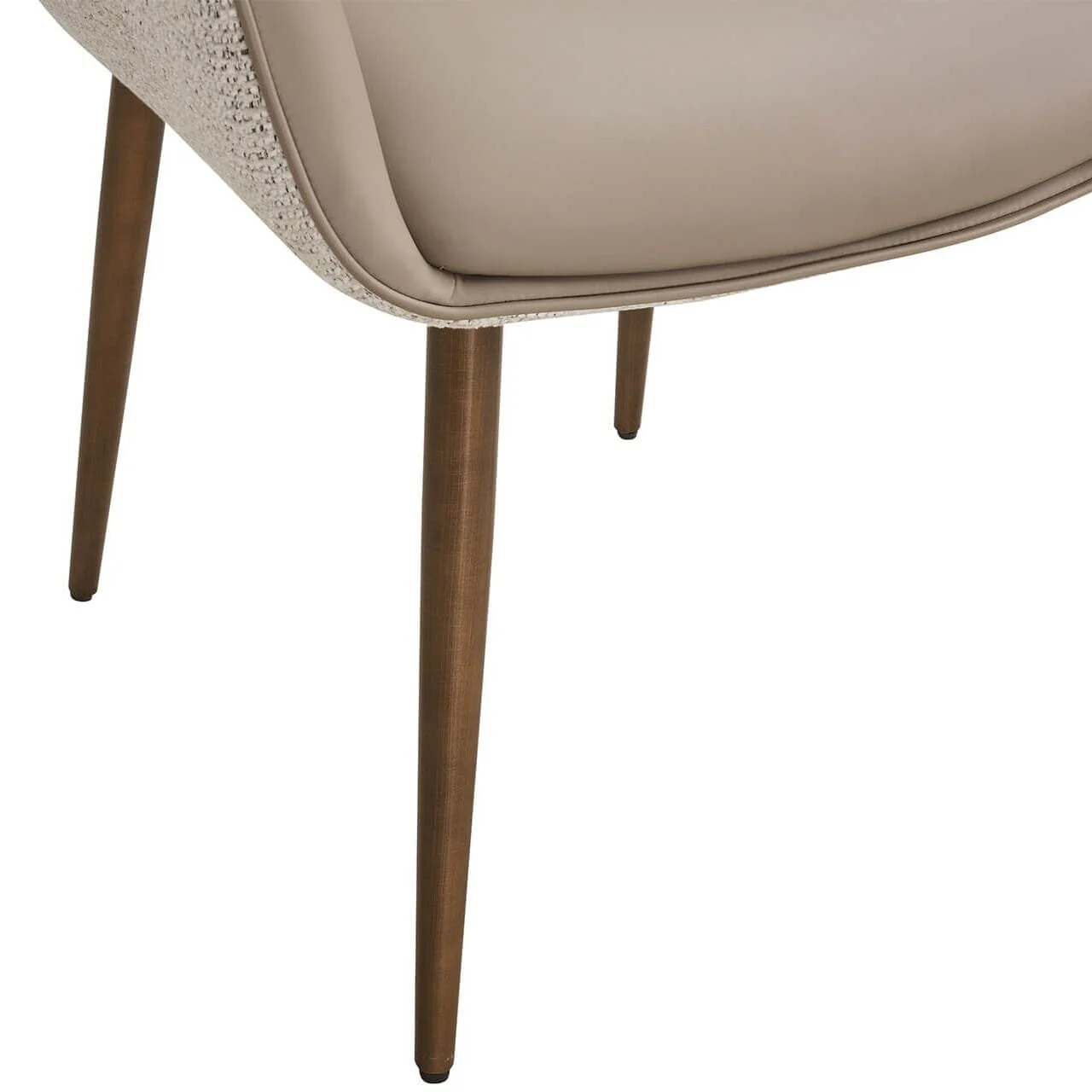 Sarzana Mocha PU Dining Chair with Textured Fabric Back & Bronze Legs - Image 5