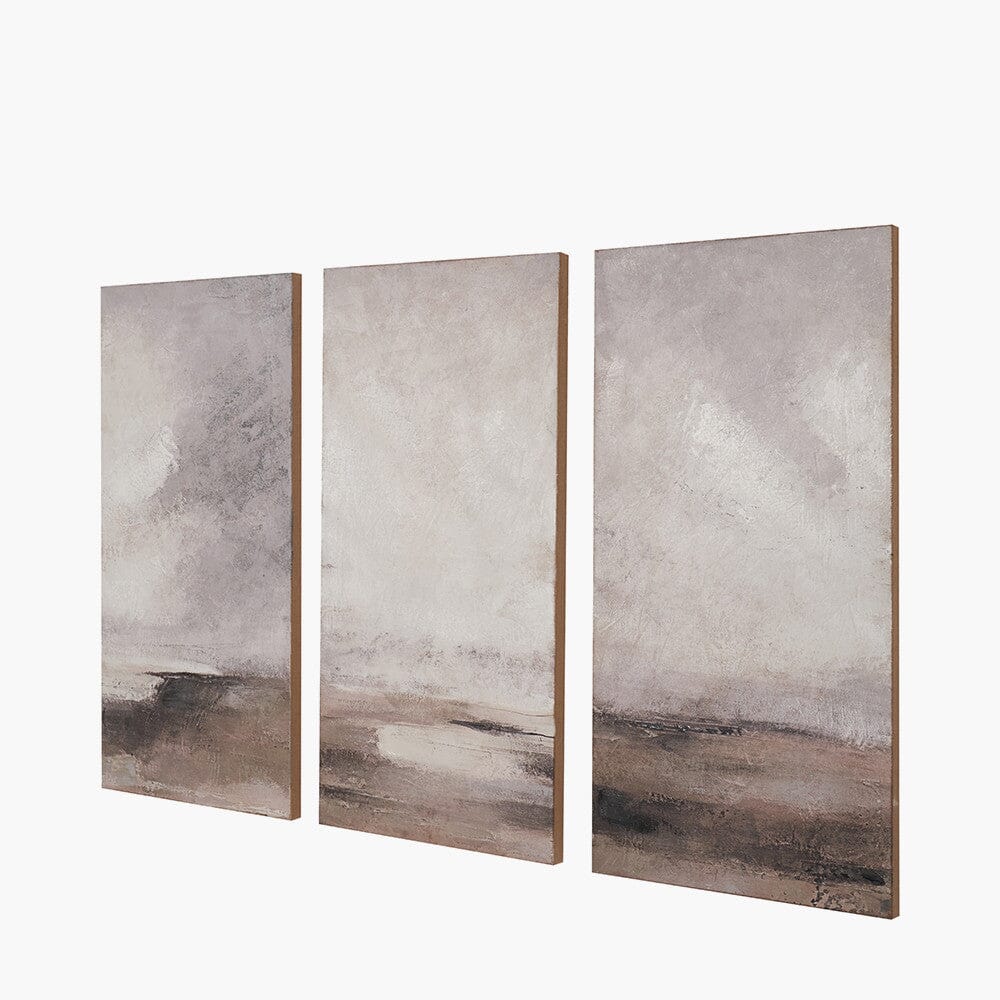 Sassari Neutral Abstract Landscape Canvases - Set of 3 - Image 2
