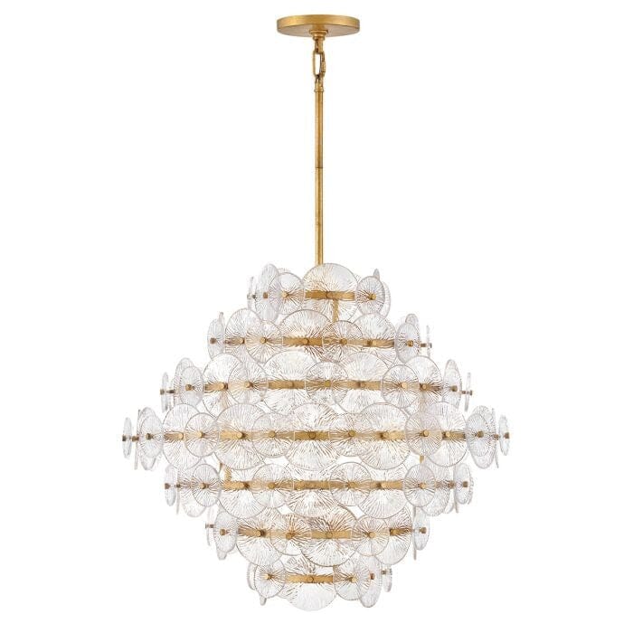 Selene Gold 16 Light Chandelier with Round Glass Detailing - Image 2
