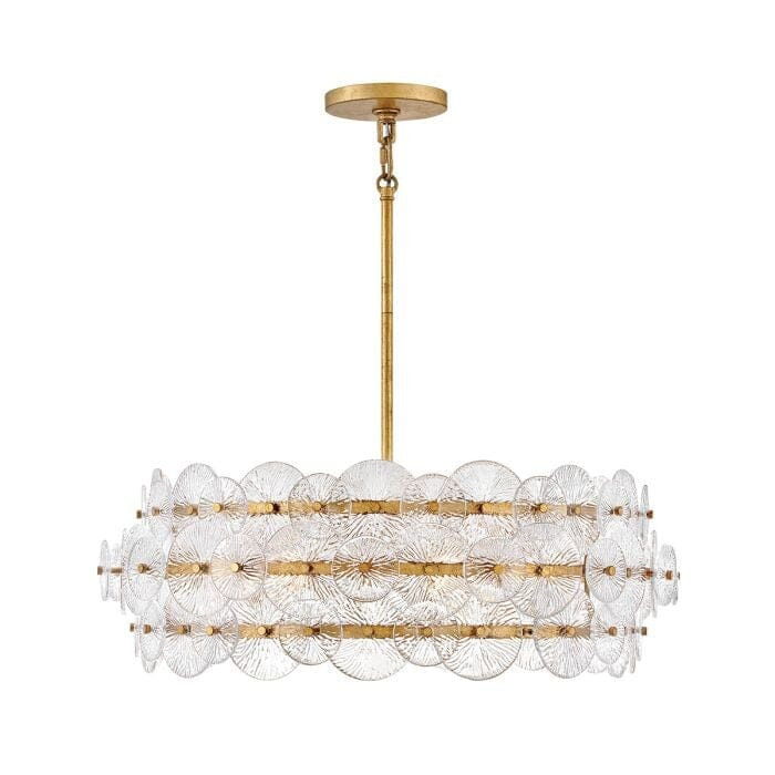 Selene Gold 6 Light Chandelier with Round Glass Detailing - Image 2