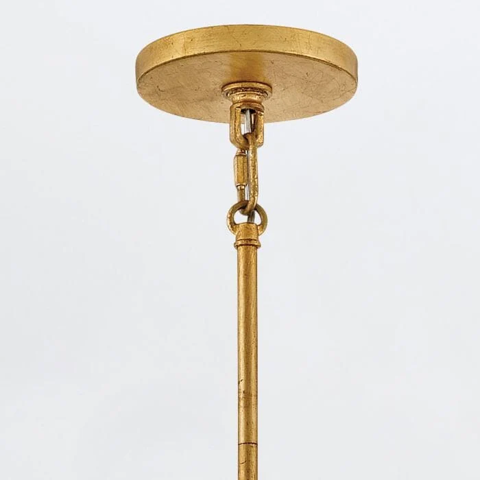 Selene Gold 6 Light Chandelier with Round Glass Detailing - Image 3