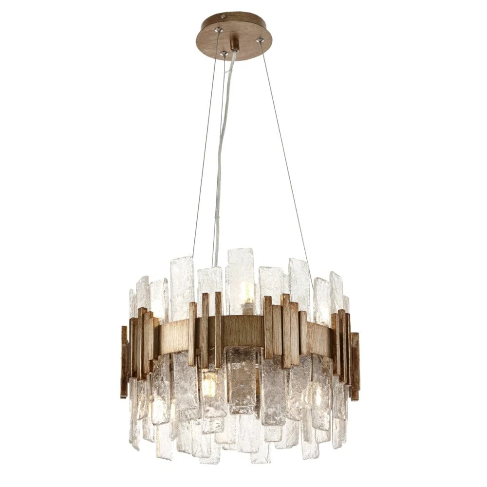 Selestia Aged Brass & Glass Statement Ceiling Light - Image 2