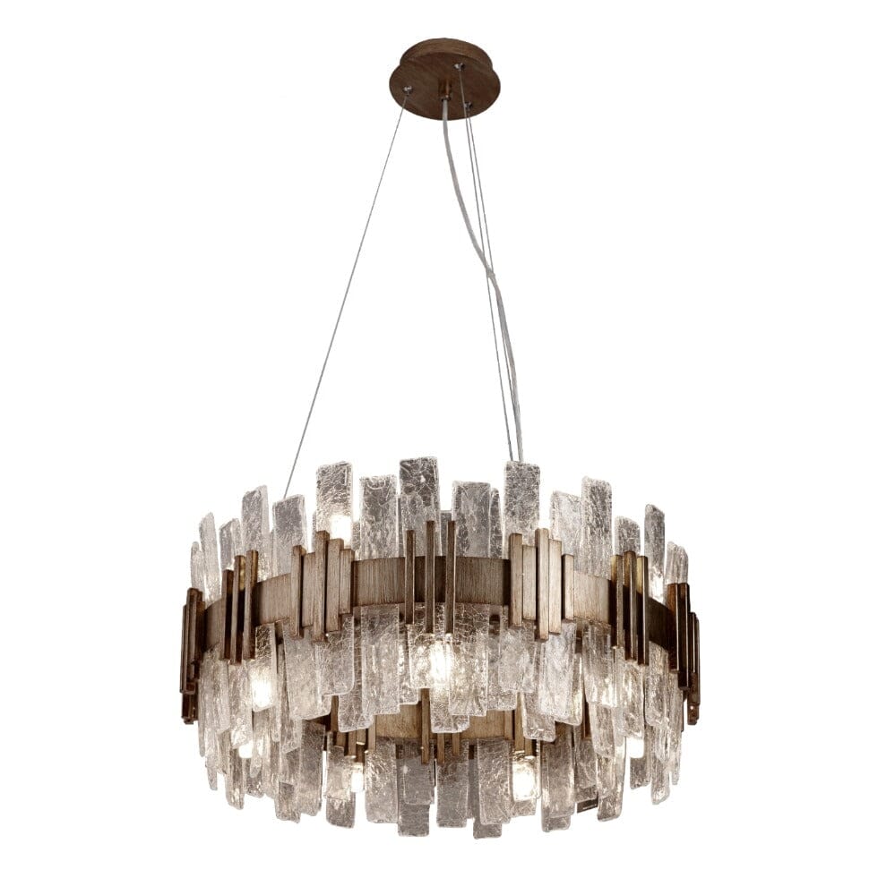 Selestia Large Aged Brass & Glass Statement Ceiling Light - Image 3