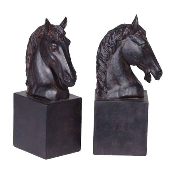 Serafina Black Horse Head Decorative Bookends - Image 4