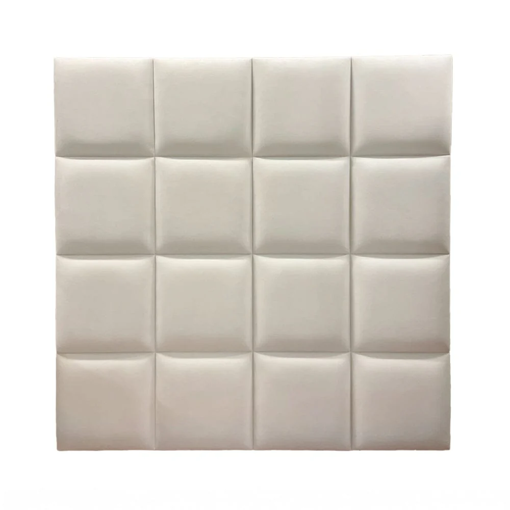 Serene Cream Velvet Luxury Cubed Upholstered Headboard - Image 2