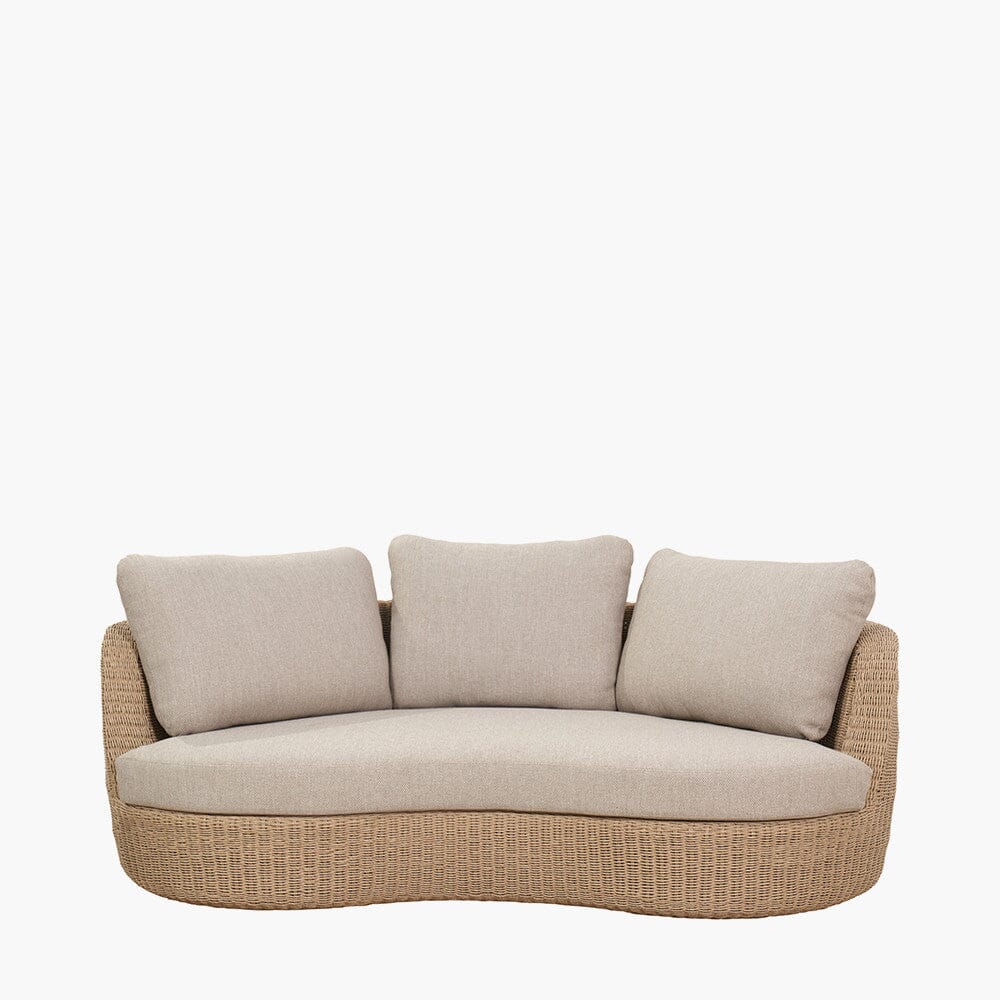 Sevilla Natural Wicker Outdoor Curved Sofa Lounge Set- Seats 5 - Image 3