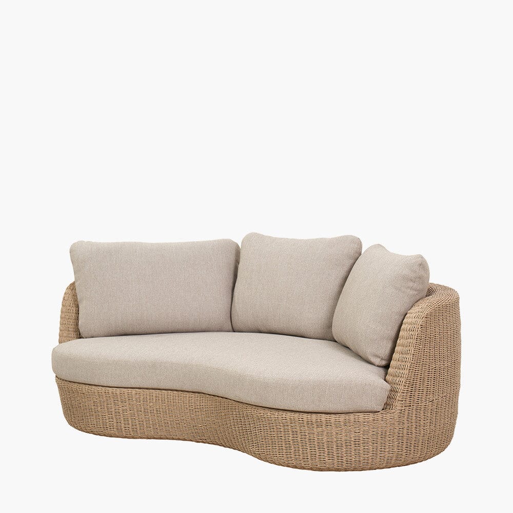Sevilla Natural Wicker Outdoor Curved Sofa Lounge Set- Seats 5 - Image 4