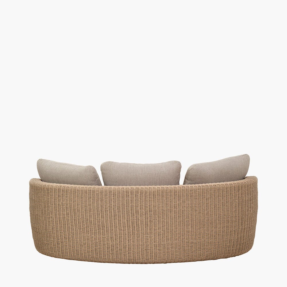 Sevilla Natural Wicker Outdoor Curved Sofa Lounge Set- Seats 5 - Image 5