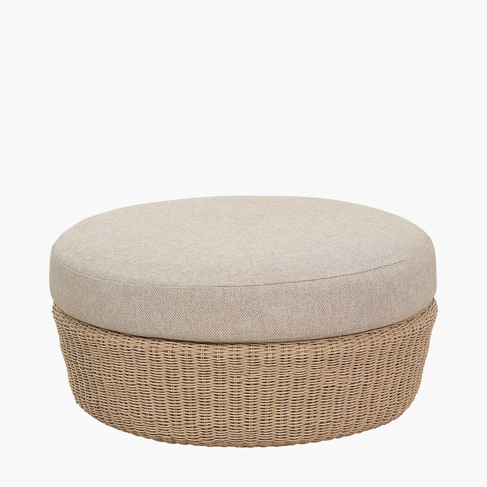 Sevilla Natural Wicker Outdoor Curved Sofa Lounge Set- Seats 5 - Image 9