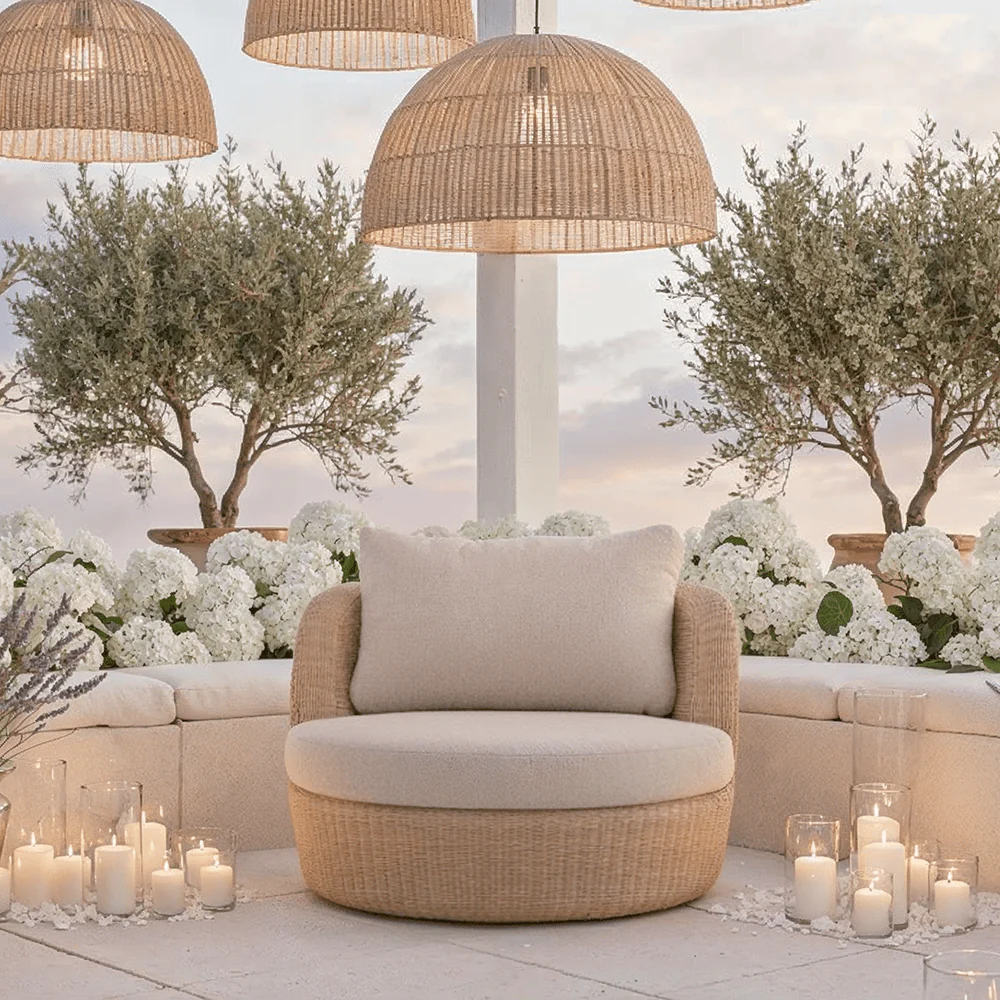 Sevilla Natural Wicker Outdoor Lounge Chair