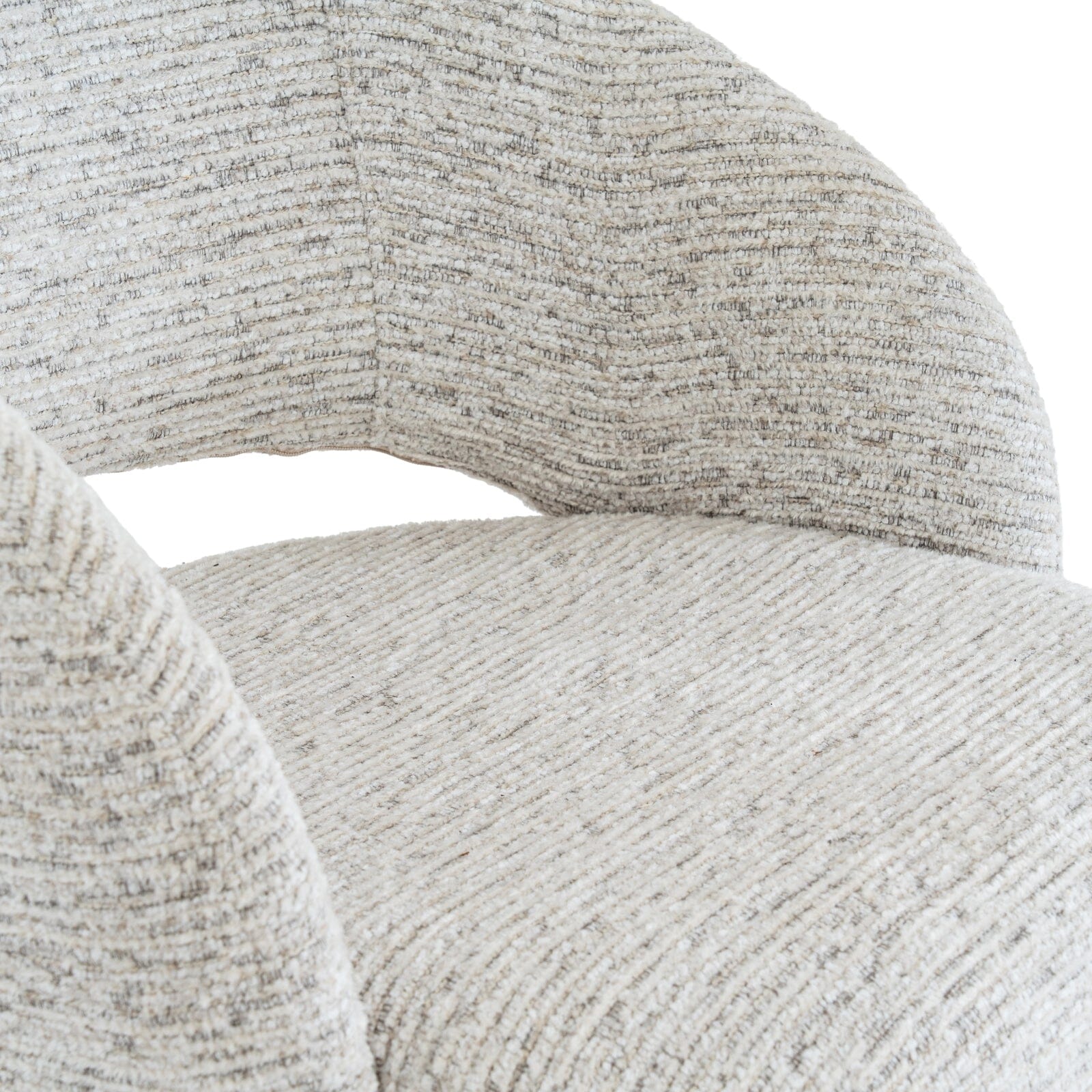 Shella Cream Textured Curved Dining Chair with Black Legs - Image 4