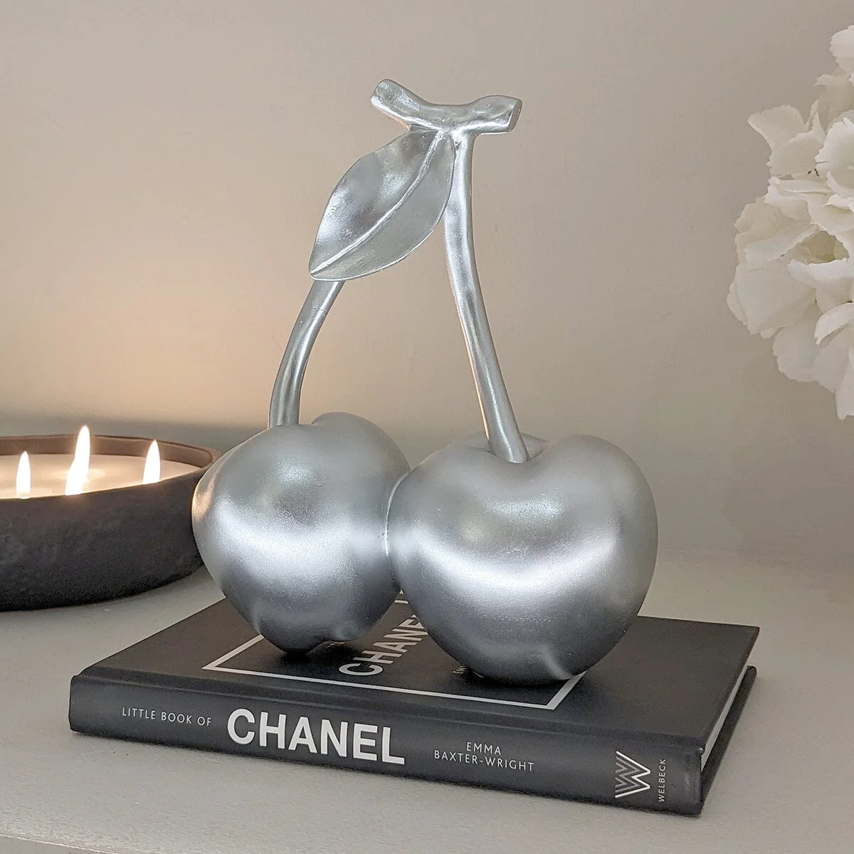 Silver Decorative Cherry Ornament - Image 2