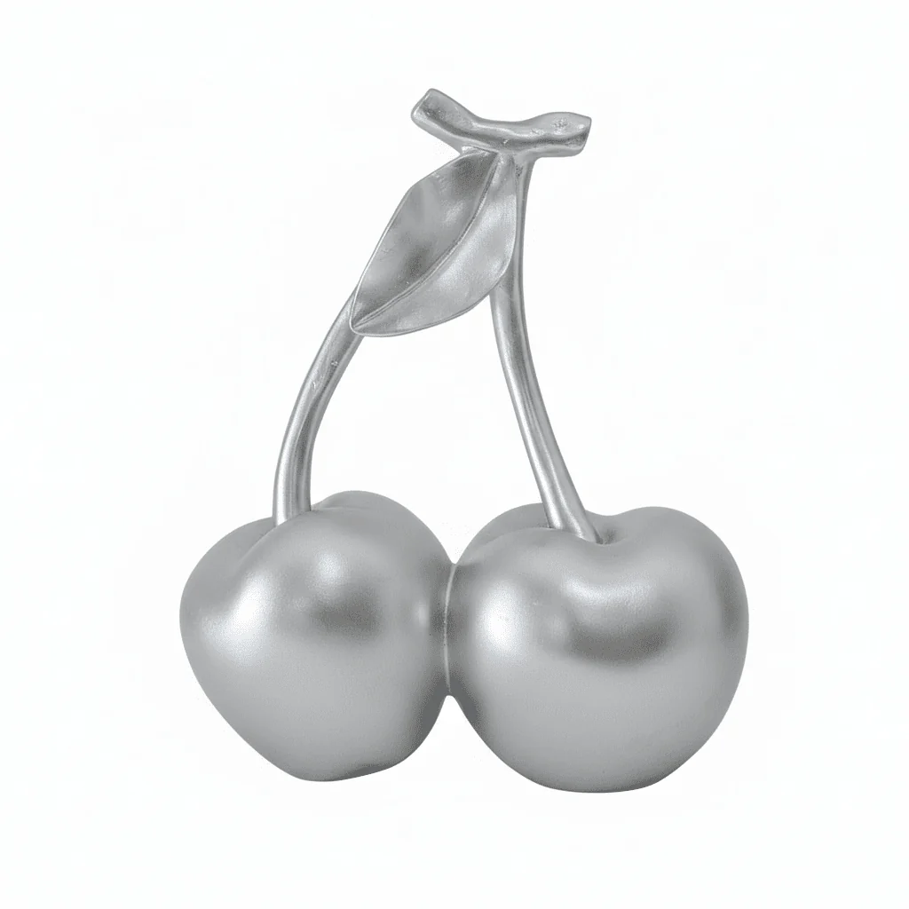 Silver Decorative Cherry Ornament - Image 4