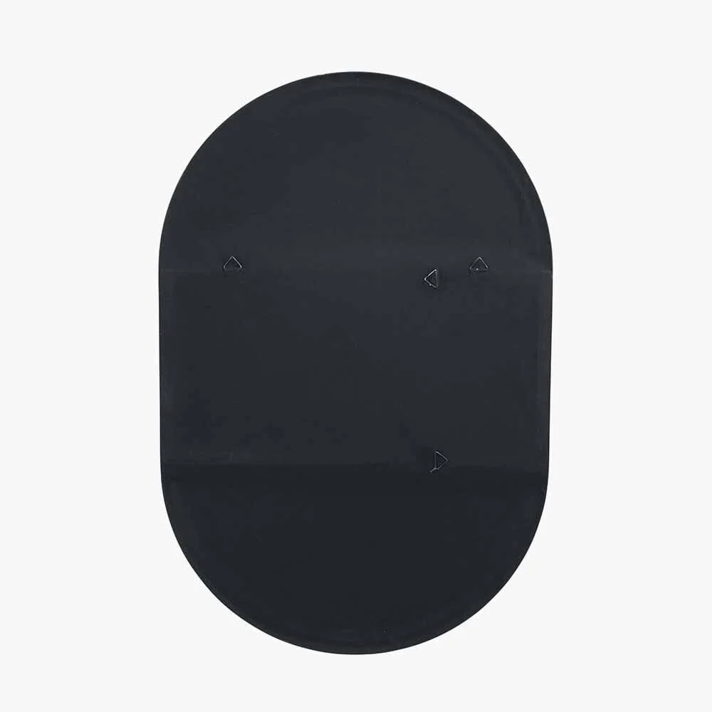 Siona Black Metal Slim Frame Oval Wall Mirror - Image 5