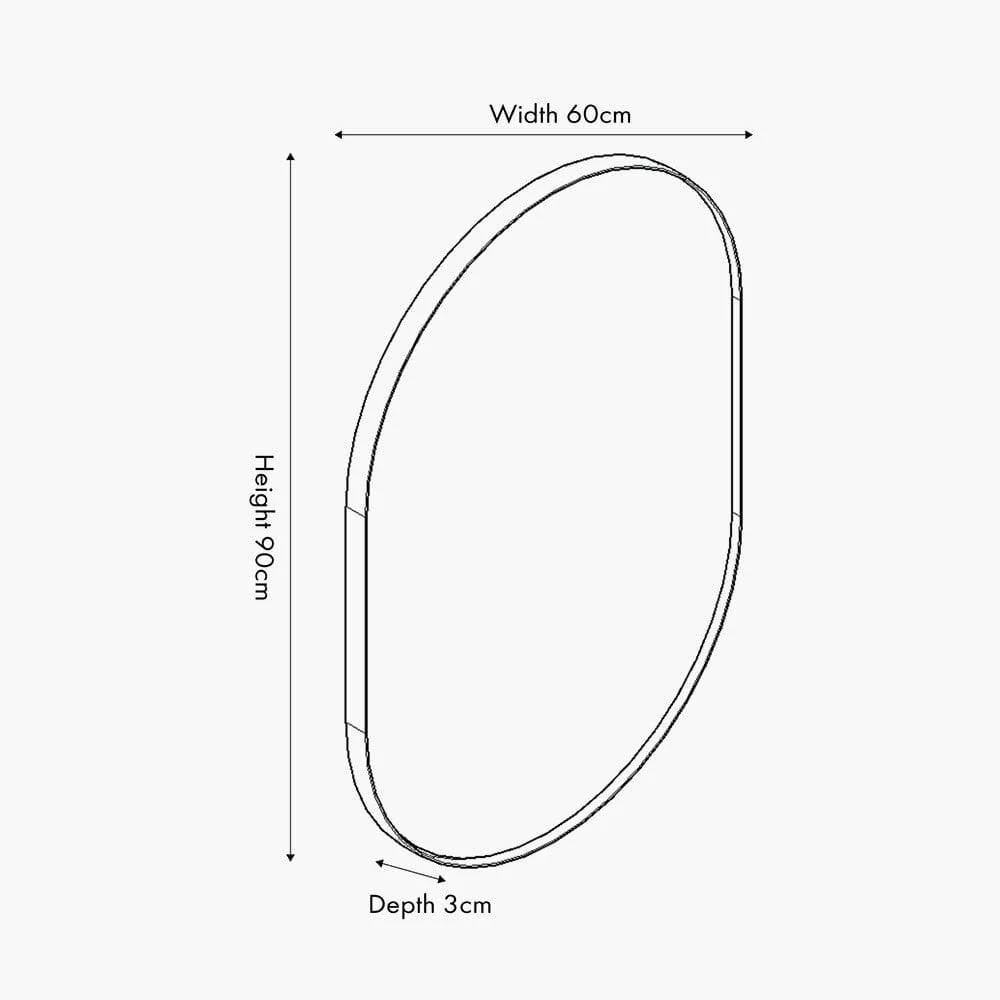 Siona Black Metal Slim Frame Oval Wall Mirror - Image 6