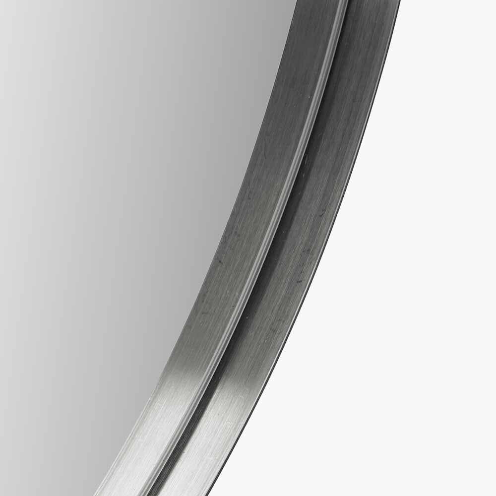 Siona Silver Metal Slim Frame Oval Wall Mirror - Image 3