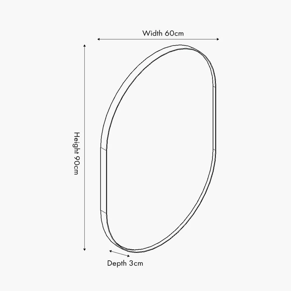 Siona Silver Metal Slim Frame Oval Wall Mirror - Image 5