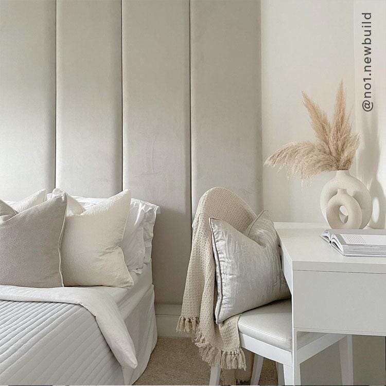 Smoke Grey Velvet Individual Upholstered Headboard Panel - 45cm - Image 2