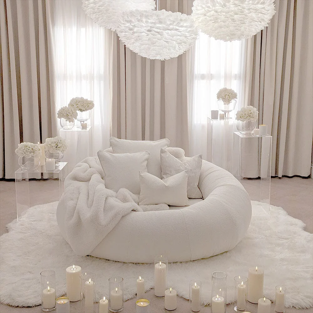 Snuggle Cream Boucle Round Nest Sofa - Image 4