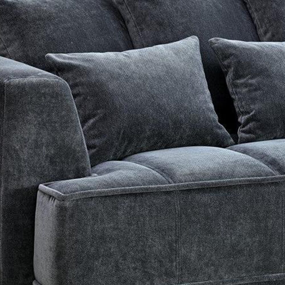 Sofia Steel Velvet Pillowback 3 Seater Sofa - Image 5