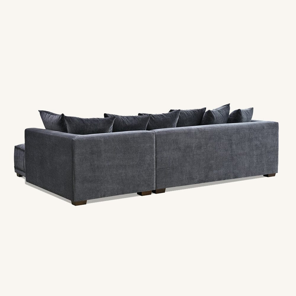 Sofia Steel Velvet Pillowback Right Hand Facing Chaise End Sofa - Image 3