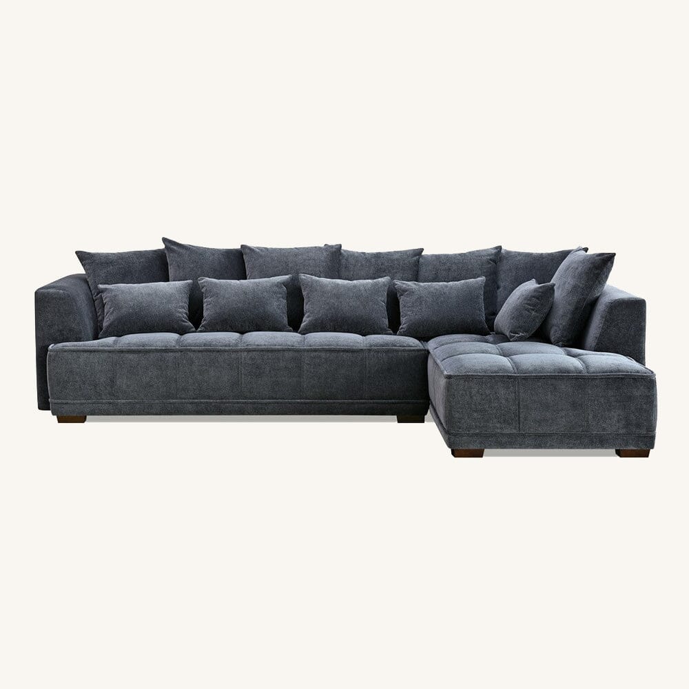 Sofia Steel Velvet Pillowback Right Hand Facing Chaise End Sofa - Image 4