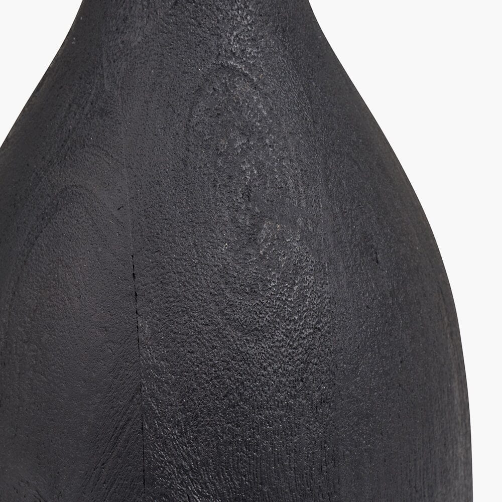 Sohan Black Mango Wood Curved Table Lamp with White Shade - Image 2