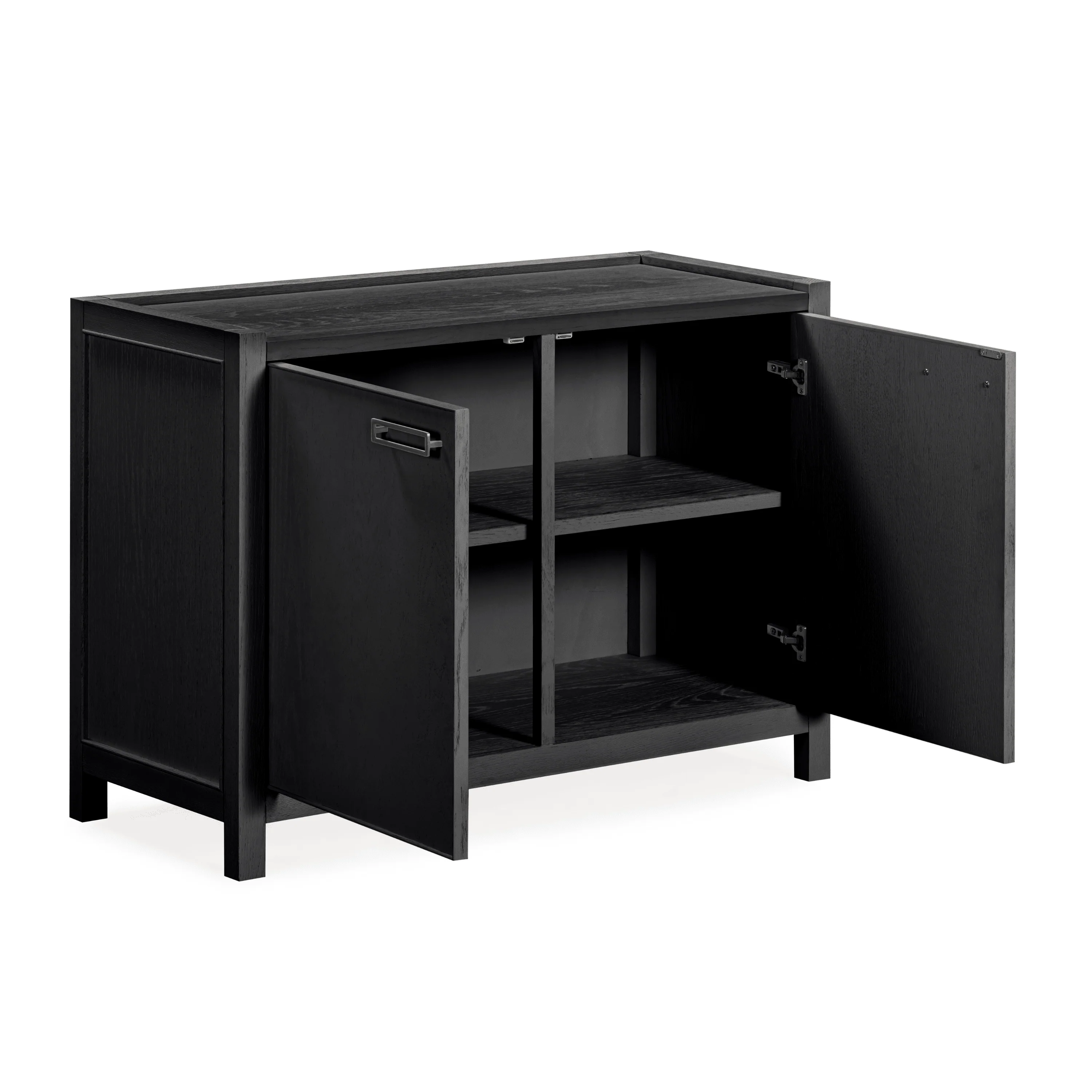 Soho Black Oak Veneer 2 Door Sideboard - Image 3