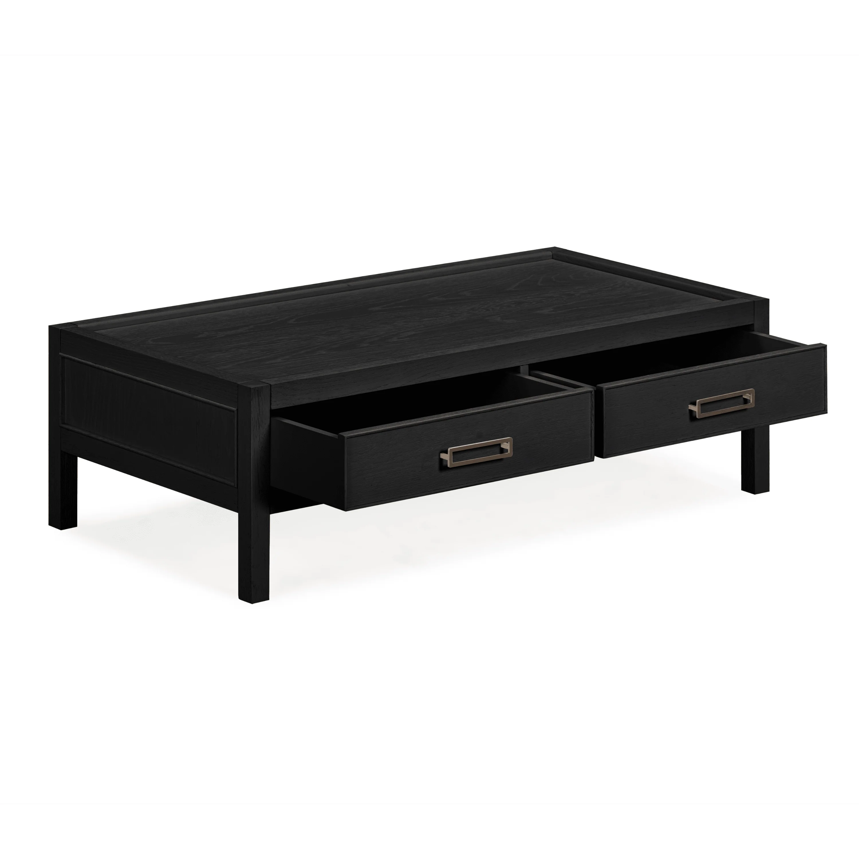 Soho Black Oak Veneer 2 Drawer Coffee Table - Image 3