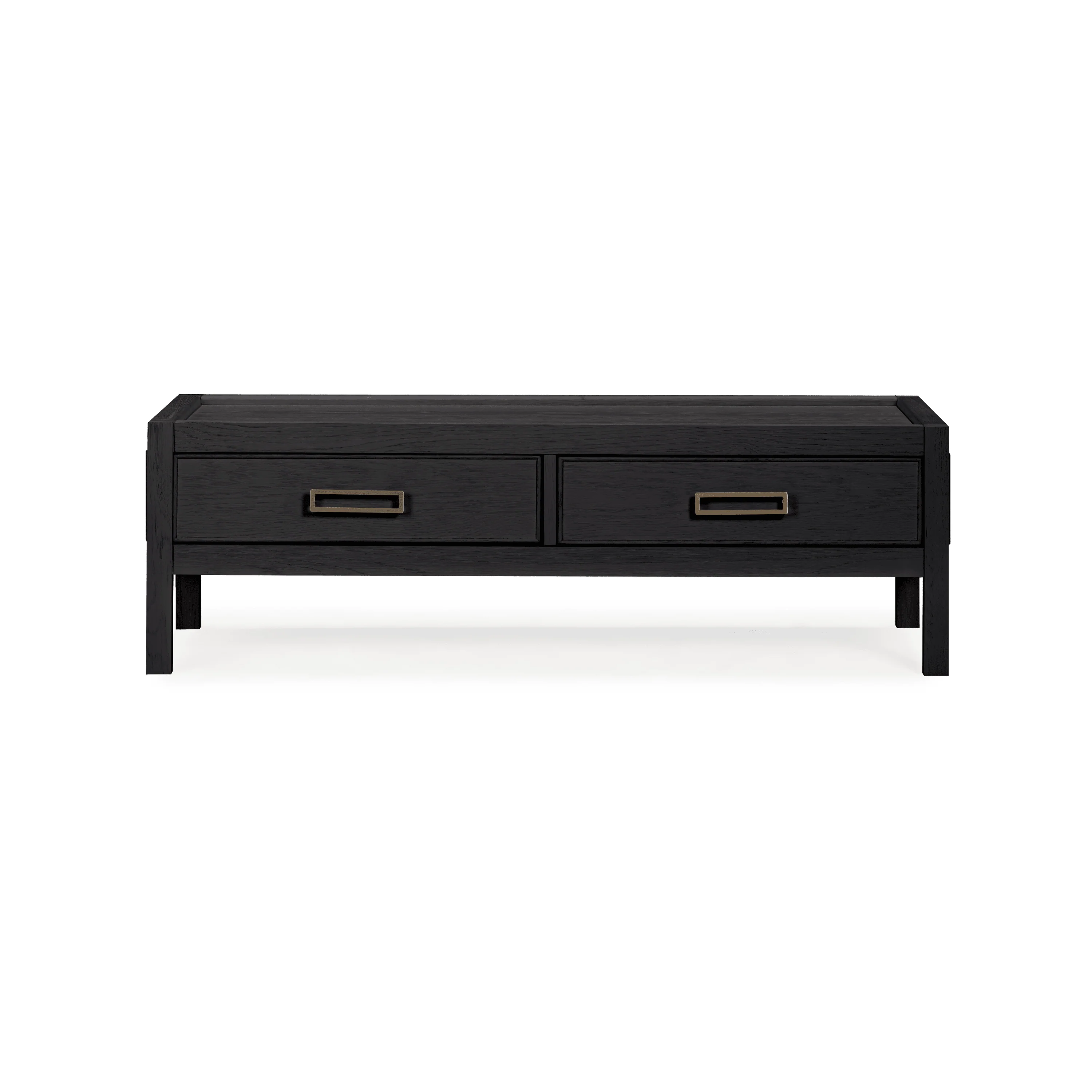 Soho Black Oak Veneer 2 Drawer Coffee Table - Image 4