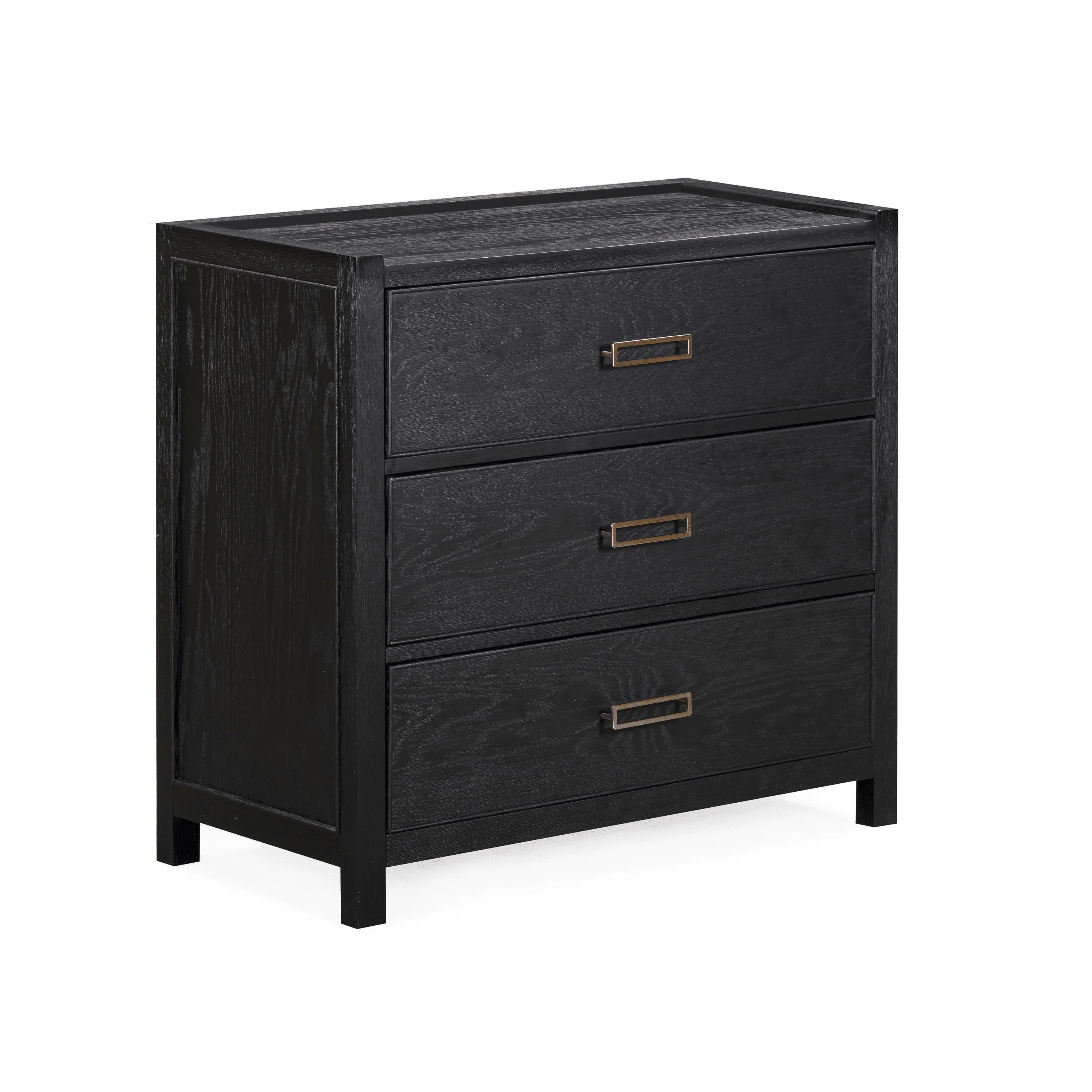 Soho Black Oak Veneer 3 Drawer Chest - Image 2