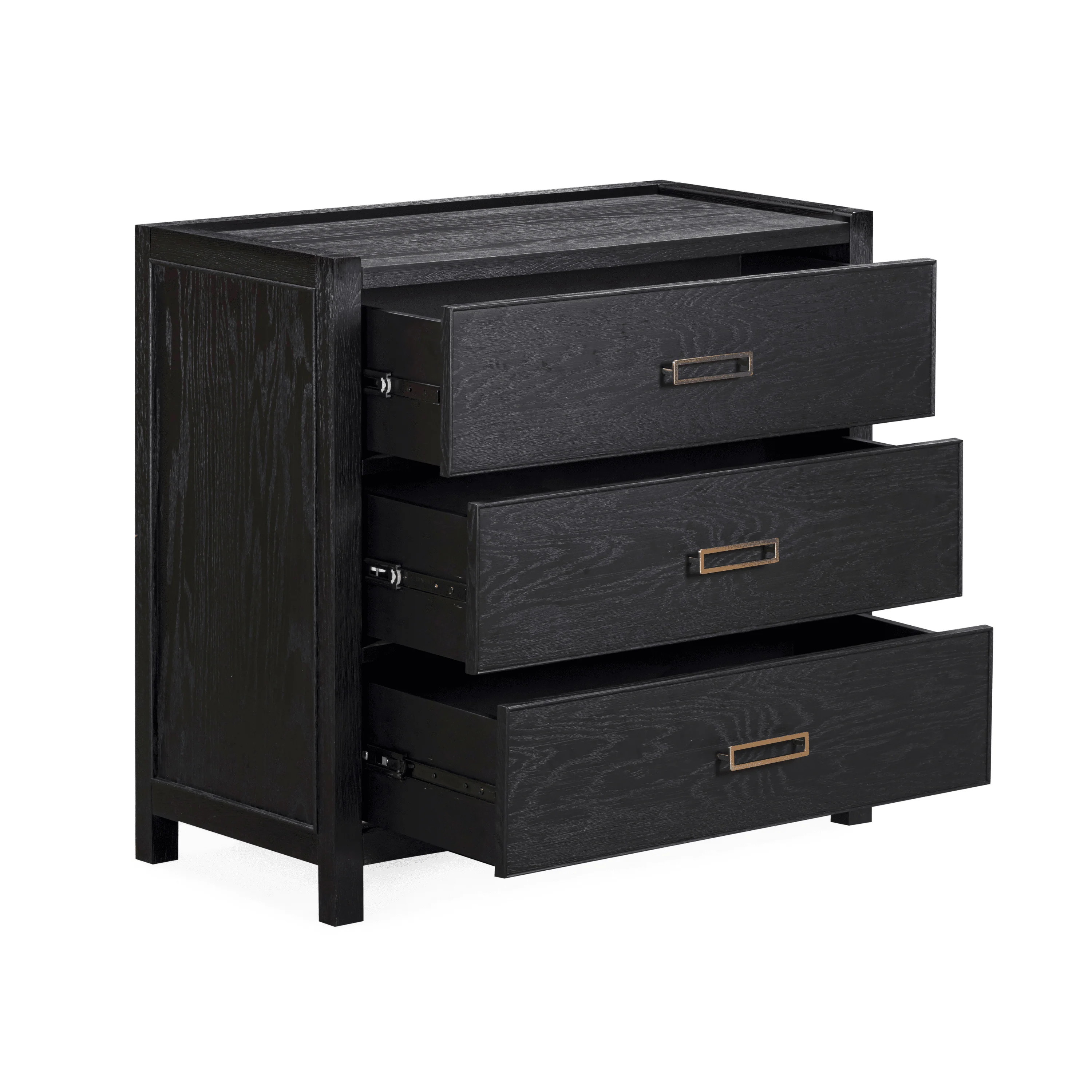 Soho Black Oak Veneer 3 Drawer Chest - Image 3
