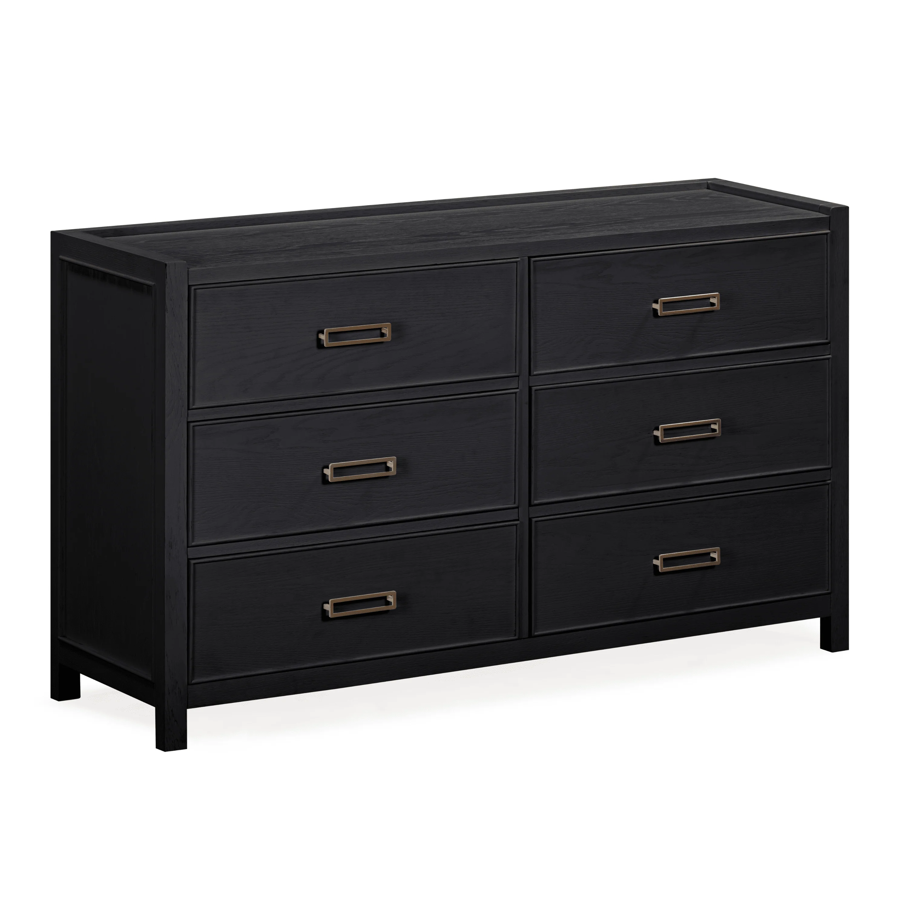 Soho Black Oak Veneer 6 Drawer Chest - Image 2