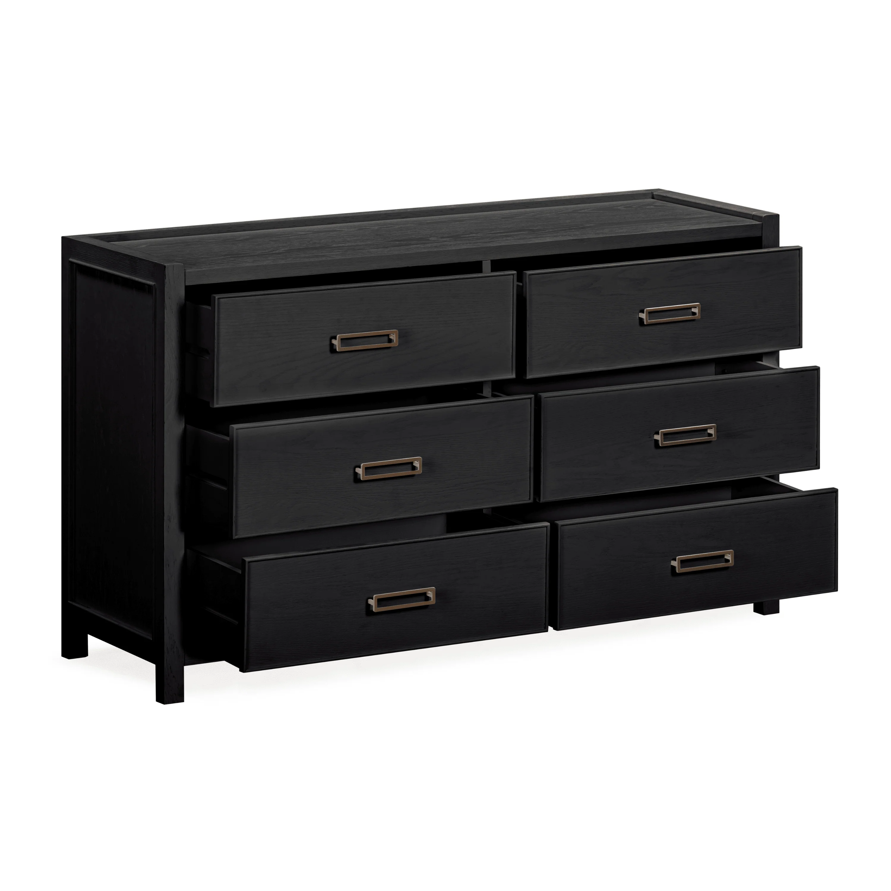 Soho Black Oak Veneer 6 Drawer Chest - Image 3