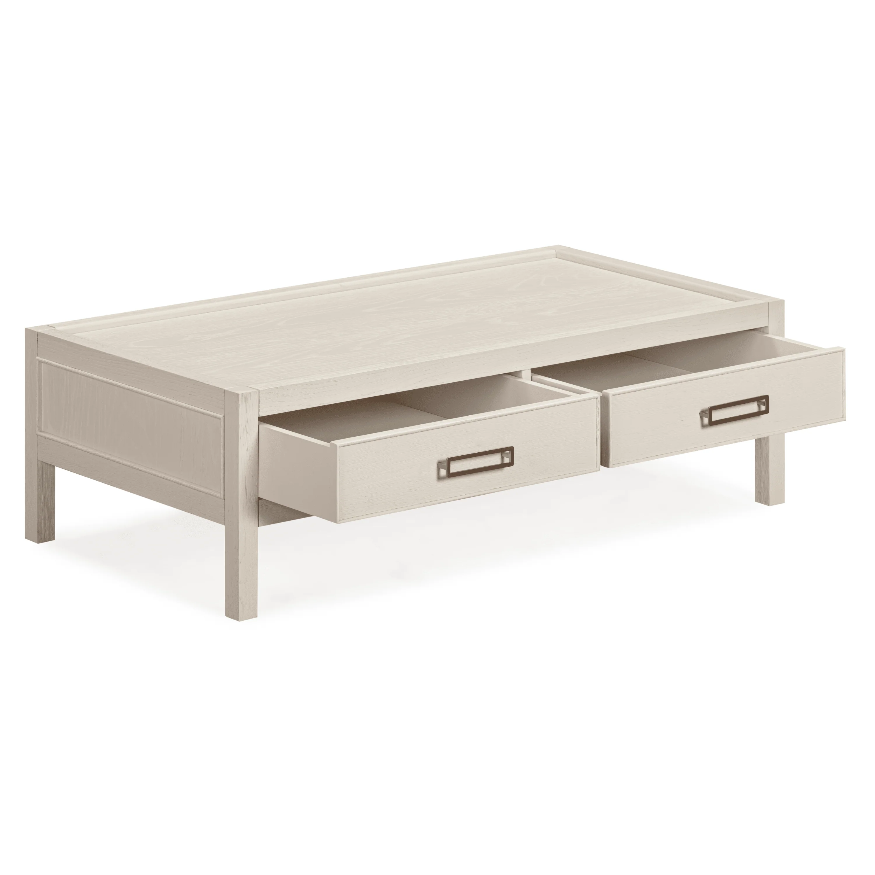 Soho Cream Oak Veneer 2 Drawer Coffee Table - Image 4