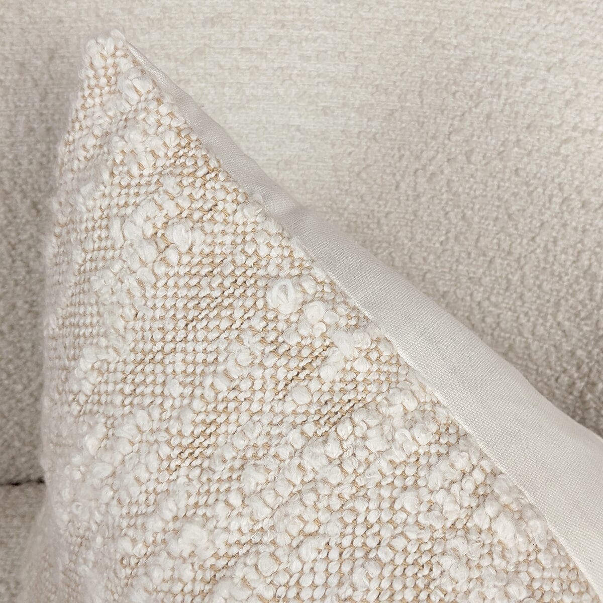 Solace Natural Woven Textured Bolster Cushion - 60x40cm - Image 2
